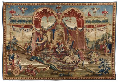 The Emperor's Canopy: A Marvelous Tapestry Woven from Silk and Gold Threads, Adorned with Exquisite Floral Motifs!