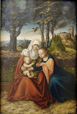 “The Virgin and Child with Saint Anne” –  A Vivid Display of Renaissance Majesty and Unparalleled Grace!